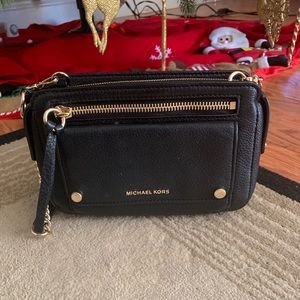 Mk Crossbody bag black with gold hardware